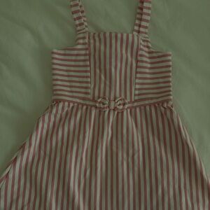 Janie and Jack pink and white striped dress girls size 8